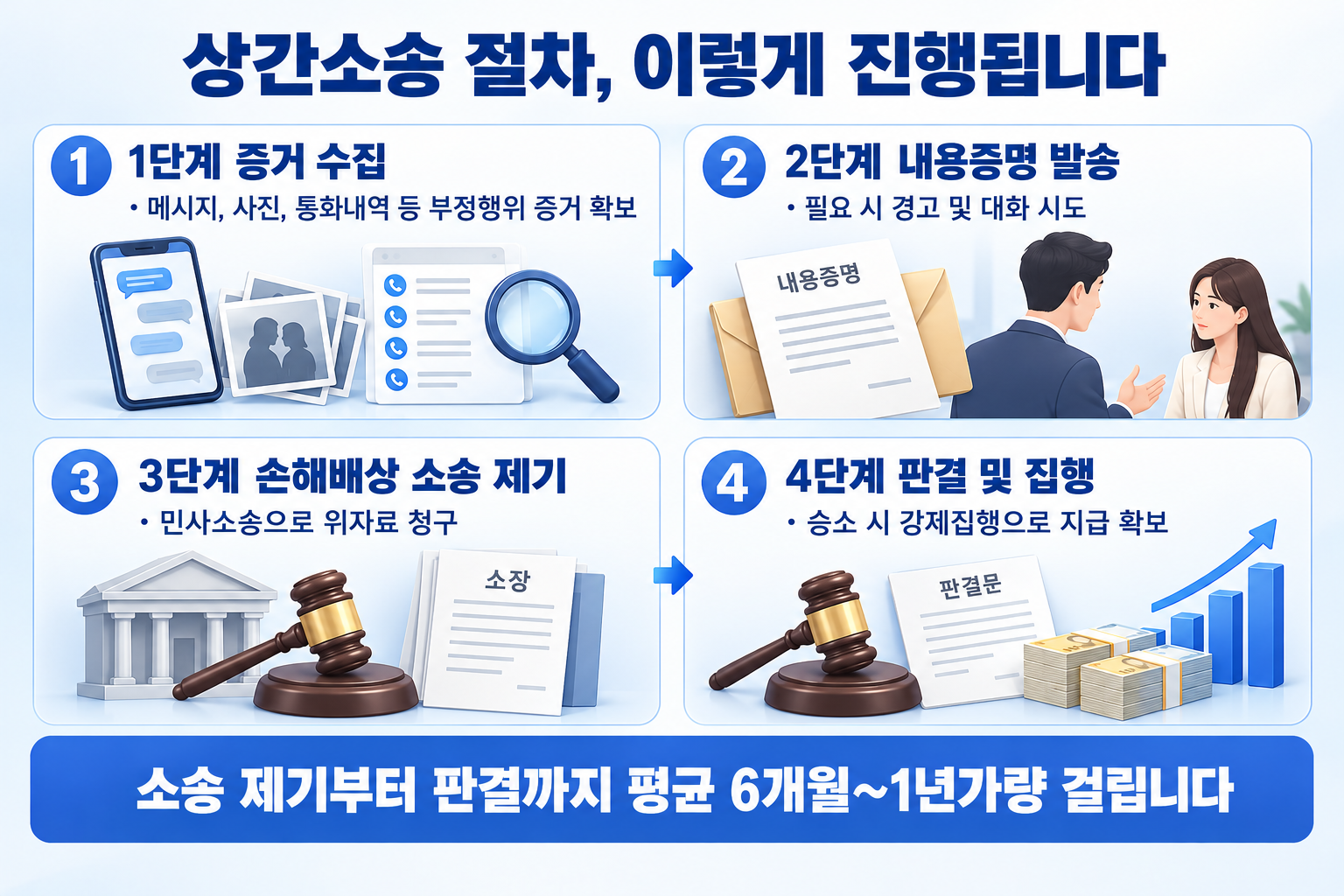 상간소송 절차와 평균 소요 기간