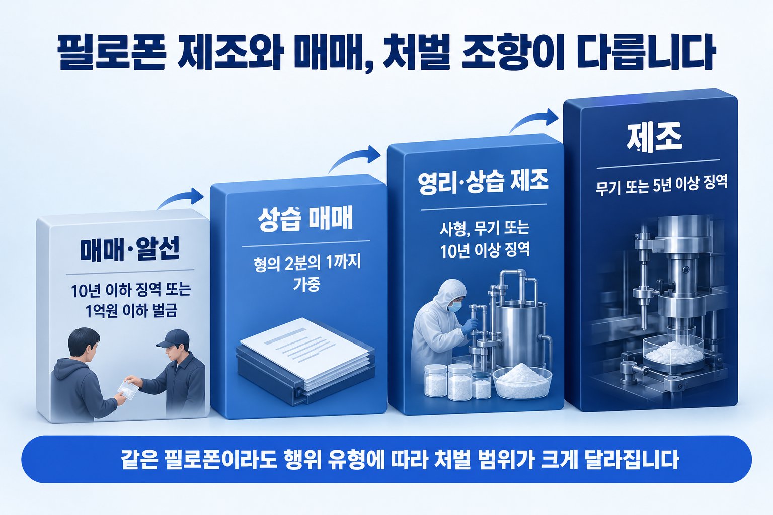 필로폰 제조와 매매, 처벌 조항이 다릅니다